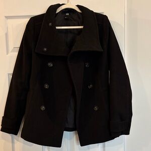 H&M Elegant Black Double-Breasted Coat